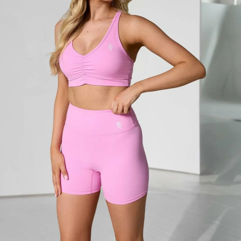 Womens Scrunch Bubblegum Pink Low Impact Sports Bra