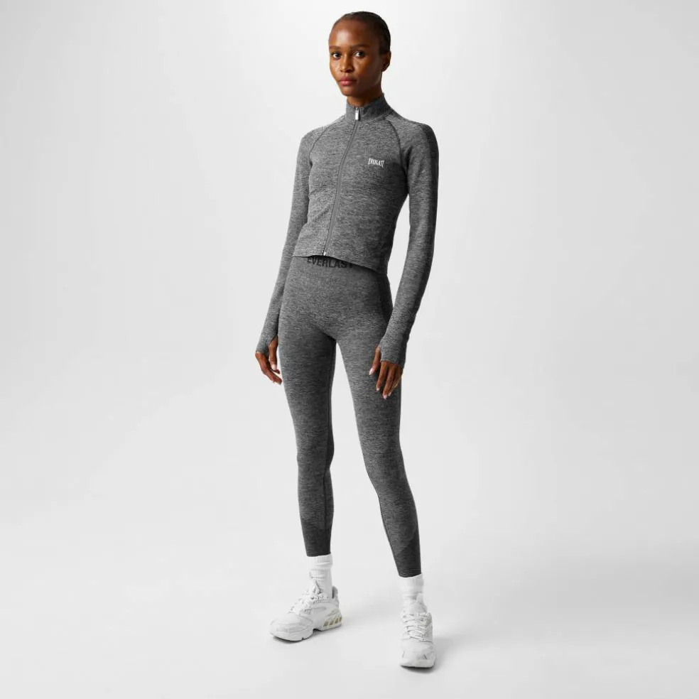Women's Seamless Zipped Long-Sleeve Performance Gym Top