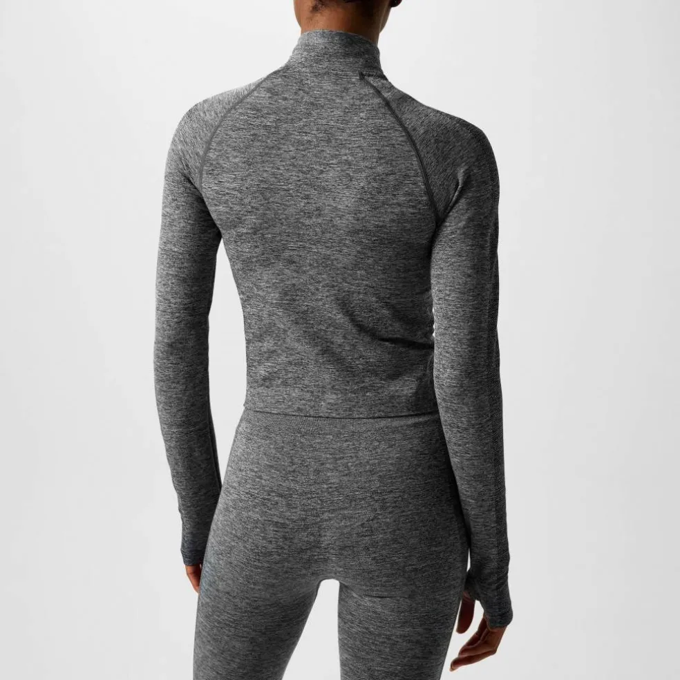 Women's Seamless Zipped Long-Sleeve Performance Gym Top