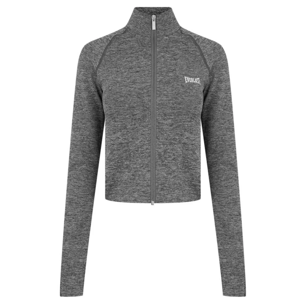 Women's Seamless Zipped Long-Sleeve Performance Gym Top