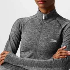 Women's Seamless Zipped Long-Sleeve Performance Gym Top
