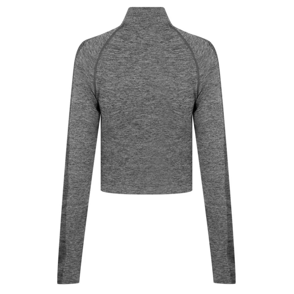 Women's Seamless Zipped Long-Sleeve Performance Gym Top