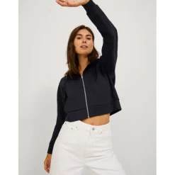 Women's Abbie Long-Sleeve Zipped Cropped Hoodie