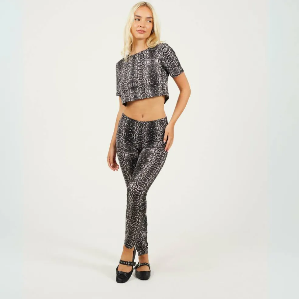 Womens All Over Snake Print Leggings