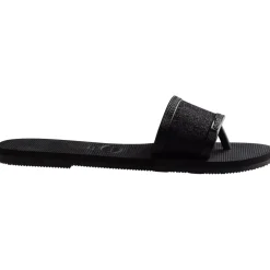 Women's Angra Glitter Black Flip Flops