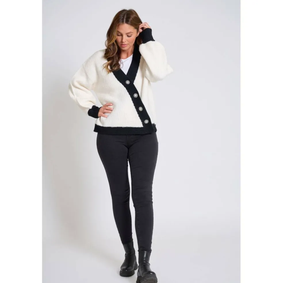 Women's Asymmetrical Button-Up Cardigan