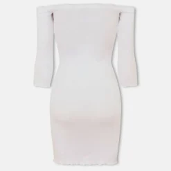 Womens Bardot Mini Dress with Lettuce Hem
