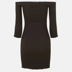 Womens Bardot Mini Dress with Lettuce Hem