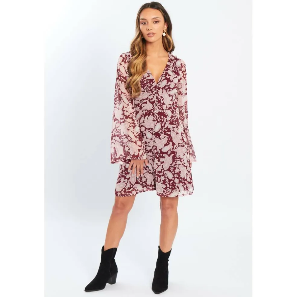 Women's Bell Sleeve Mini Dress