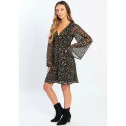 Women's Bell Sleeve Mini Dress