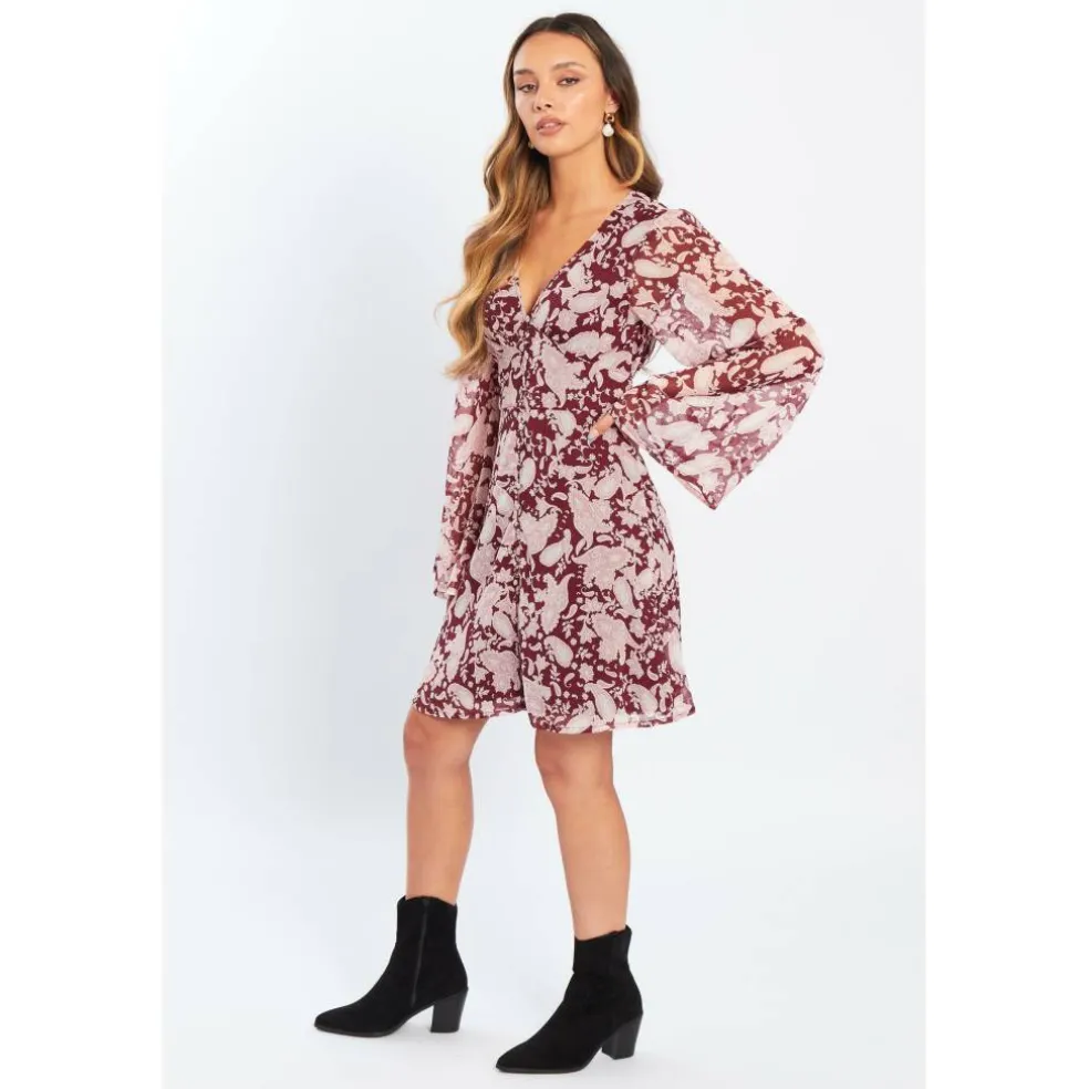 Women's Bell Sleeve Mini Dress