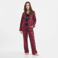 Women's Bow Tie Long Sleeve Pyjama Set