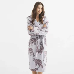 Women's Burnout Fluffy Dressing Gown
