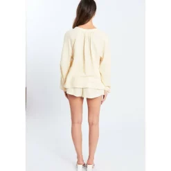Women's Button Shirt and Shorts Set