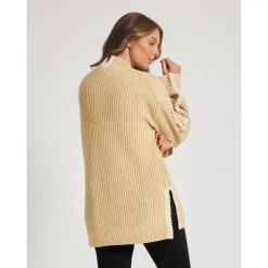 Women's BY Contrast Stitch Crew Neck Jumper