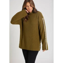 Women's BY Contrast Stitch Crew Neck Jumper
