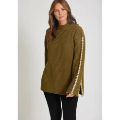 Women's BY Contrast Stitch Crew Neck Jumper