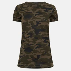 Womens Camo Crew Neck T-shirt