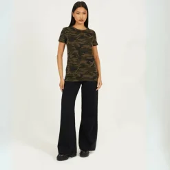 Womens Camo Crew Neck T-shirt
