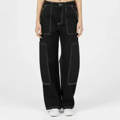 Womens Cargo Jeans with Contrast Stitching