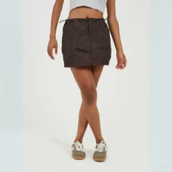 Womens Cargo Mini Skirt with Toggle Waist