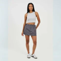 Womens Cargo Mini Skirt with Toggle Waist