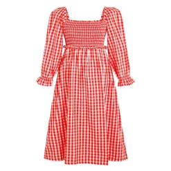Women's Check Milkmaid Dress