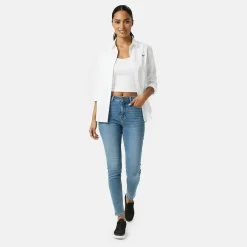 Women's Classic Twill Long Sleeve Plain Shirt