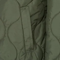Women's Collarless Long Sleeve Quilted Jacket