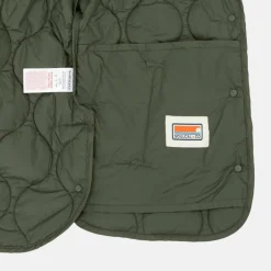 Women's Collarless Long Sleeve Quilted Jacket