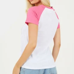 Womens Contrat Raglan Sleeve T-shirt with Hawaii Graphic