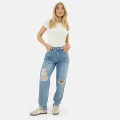Womens Cotton Straight Leg Jeans