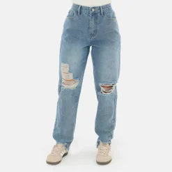 Womens Cotton Straight Leg Jeans