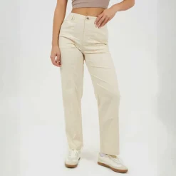 Womens Cream Cargo Trousers