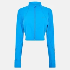 Women's Cropped Funnel Neck Long Sleeve Zip Performance Training Jacket