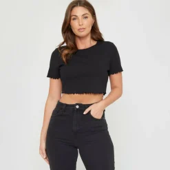 Women's Cropped Rib T-Shirt