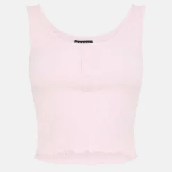 Womens Cropped Vest with Popper Detail