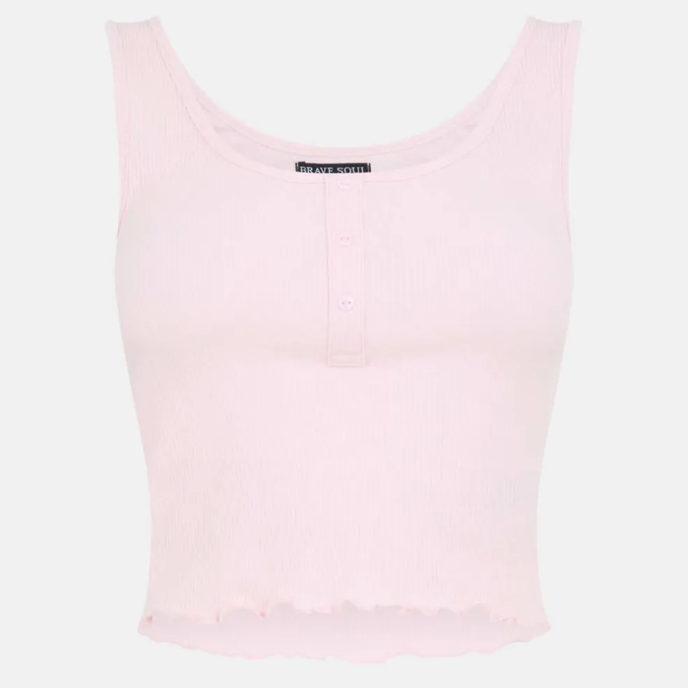 Womens Cropped Vest with Popper Detail