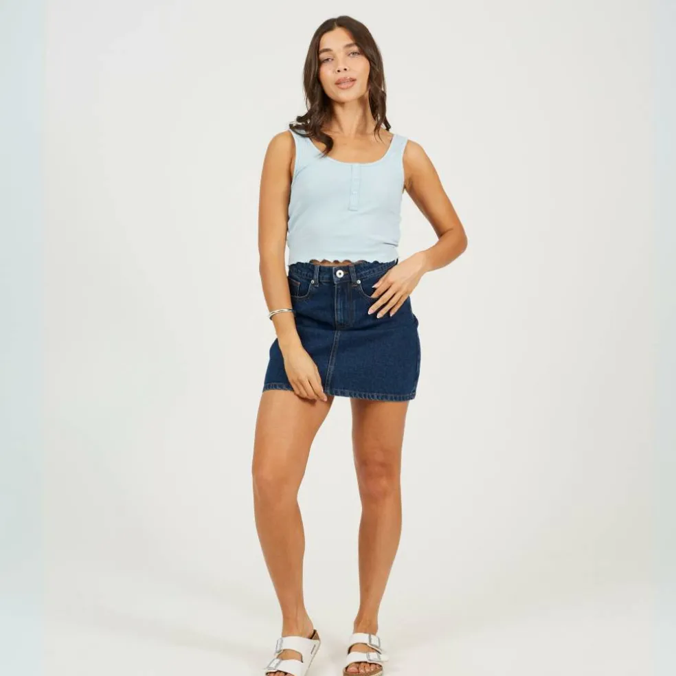 Womens Cropped Vest with Popper Detail