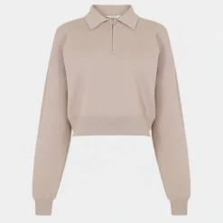 Women's Cropped 1/4 Zip Knitted Top