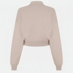 Women's Cropped 1/4 Zip Knitted Top