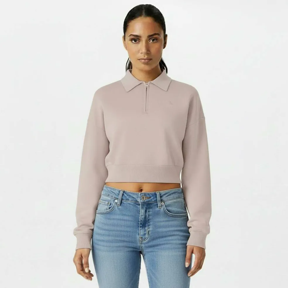 Women's Cropped 1/4 Zip Knitted Top