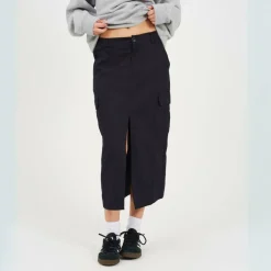 Womens Denim Midi Cargo Skirt