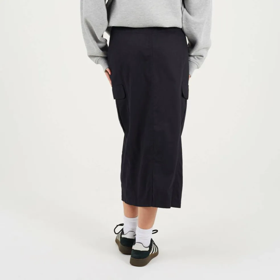 Womens Denim Midi Cargo Skirt