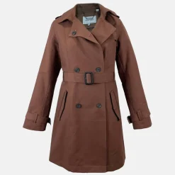 Women's Double Breasted Cotton Water Resistant Mid-Length Trench Coat