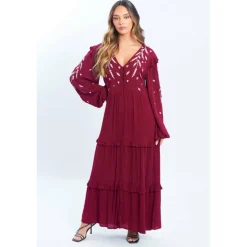 Women's Embroidered Maxi Dress