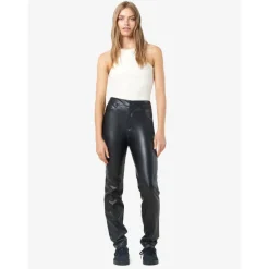Women's Faux Leather Ankle Trousers
