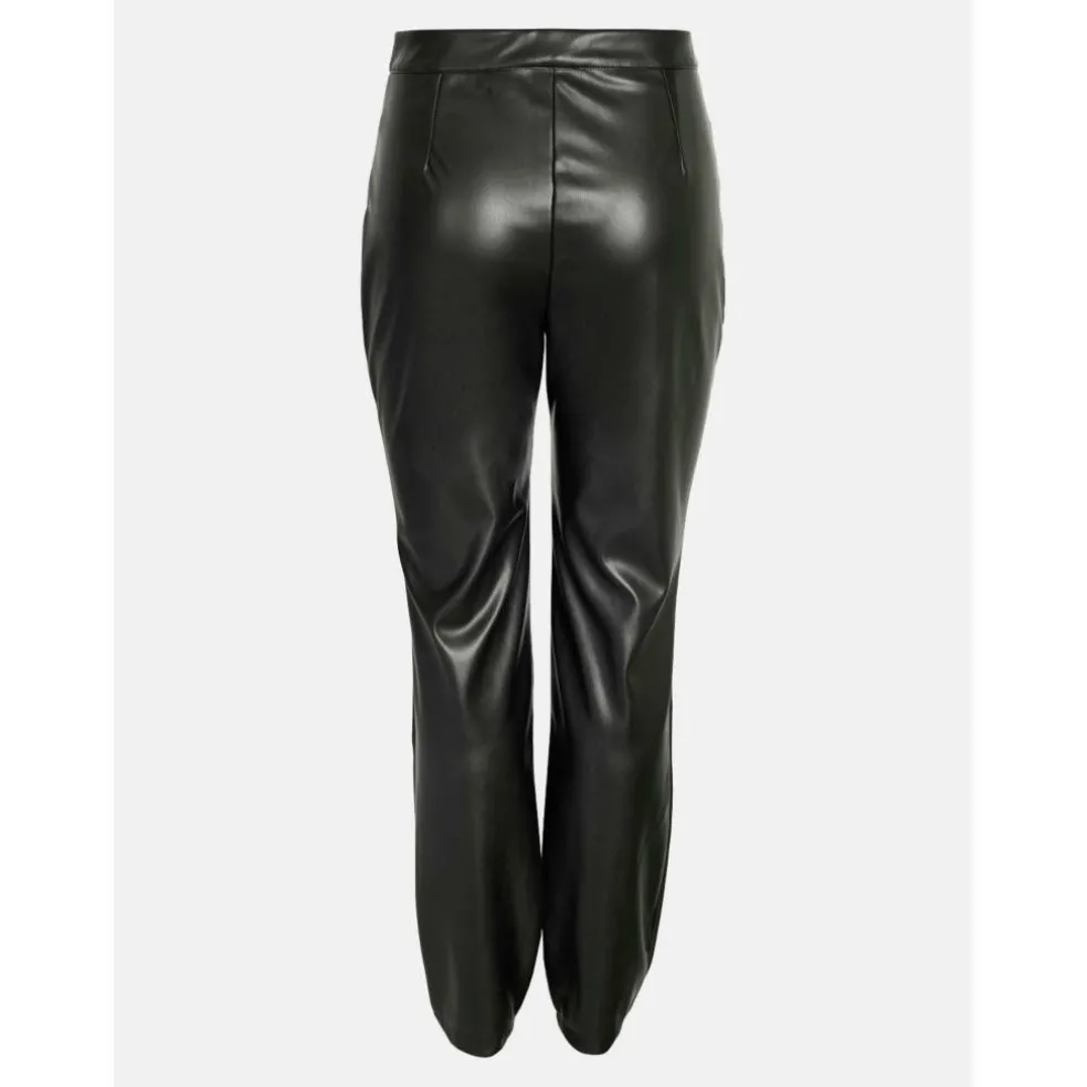 Women's Faux Leather Ankle Trousers