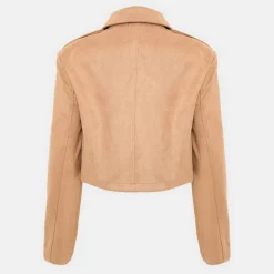 Women's Faux Suede Long Sleeve Biker Jacket