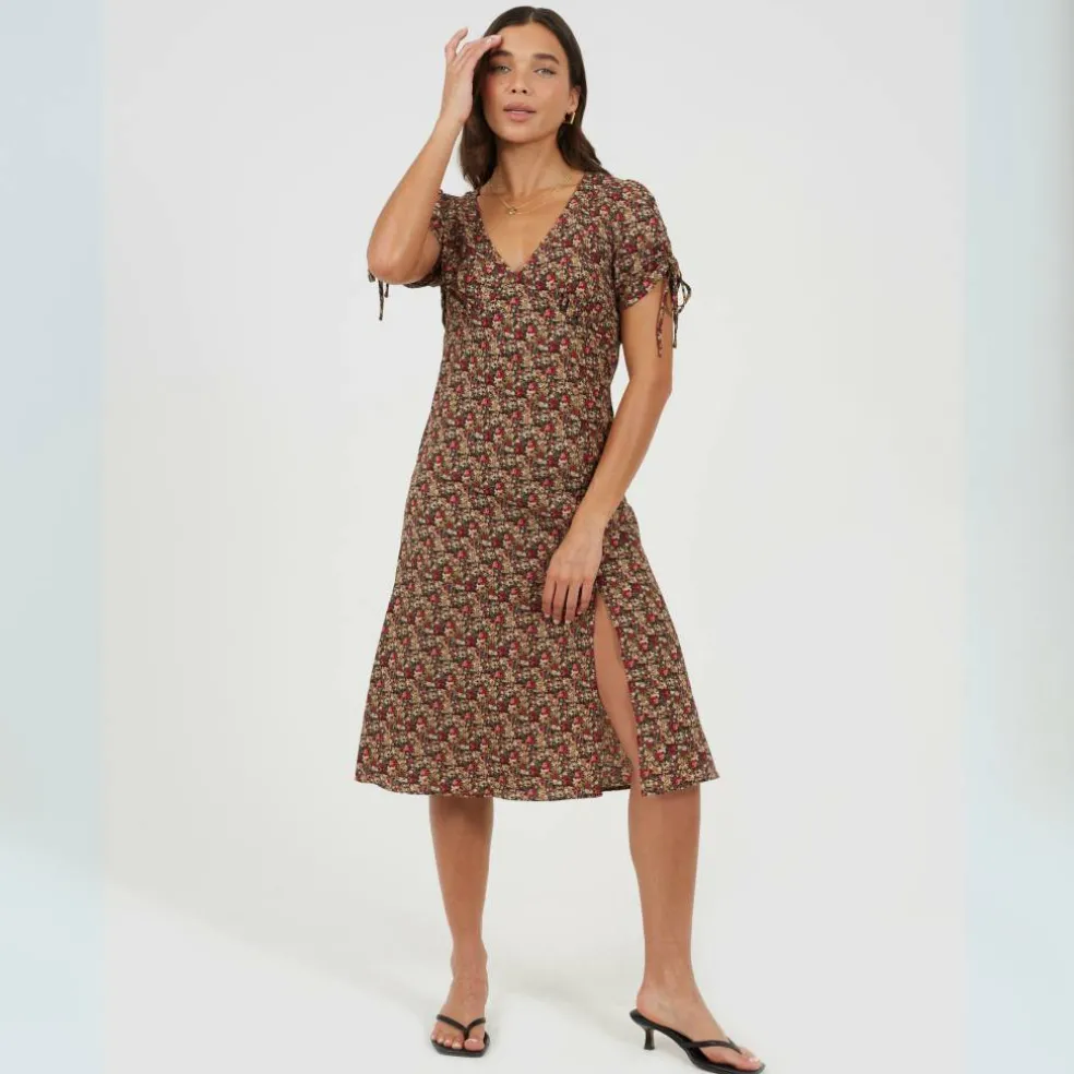Womens Floral Dress with Side Split Detail